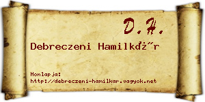 Debreczeni Hamilkár névjegykártya